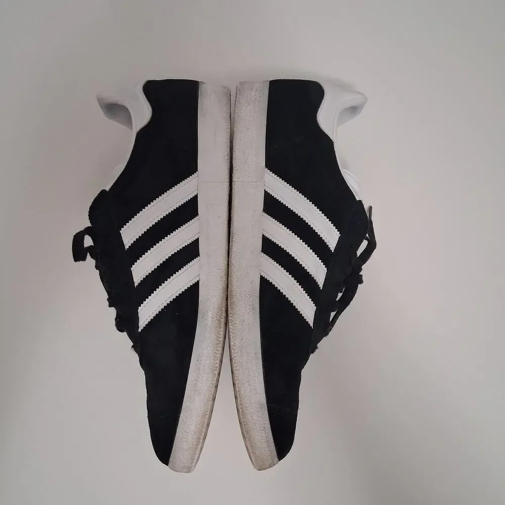 Adidas Gazelle Sneakers Men Black Suede Three White Stripes Street Casual -11